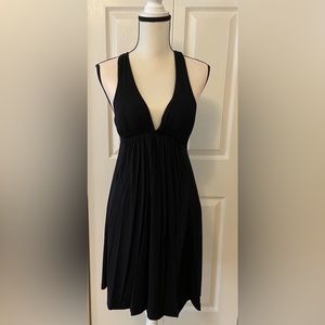 Lush Low-Cut Racerback Black Dress